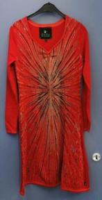 DLite knal rode 'gebreide' jurk + metallic patroon M-L 37631, Kleding | Dames, Knielengte, Maat 38/40 (M), Ophalen of Verzenden