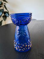 Walther Glas Cobalt Blauwe hyacint Vaas met Goud - 1970s, Antiek en Kunst, Ophalen of Verzenden