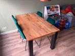 Eetkamerset - Mangohouten tafel 160 cm + 4  stoelen, Huis en Inrichting, Tafels | Eettafels, Ophalen, Gebruikt, 50 tot 100 cm