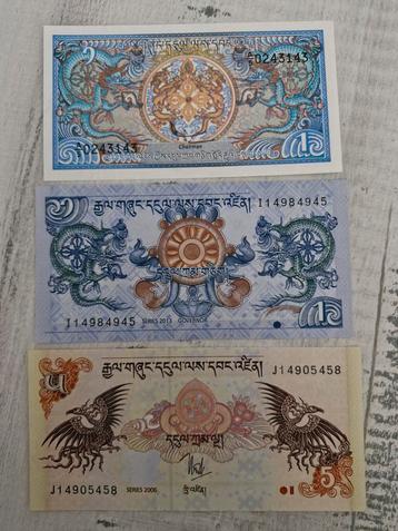 Bhutan  Bankbiljetten Set (3 stuks) UNC  beschikbaar voor biedingen