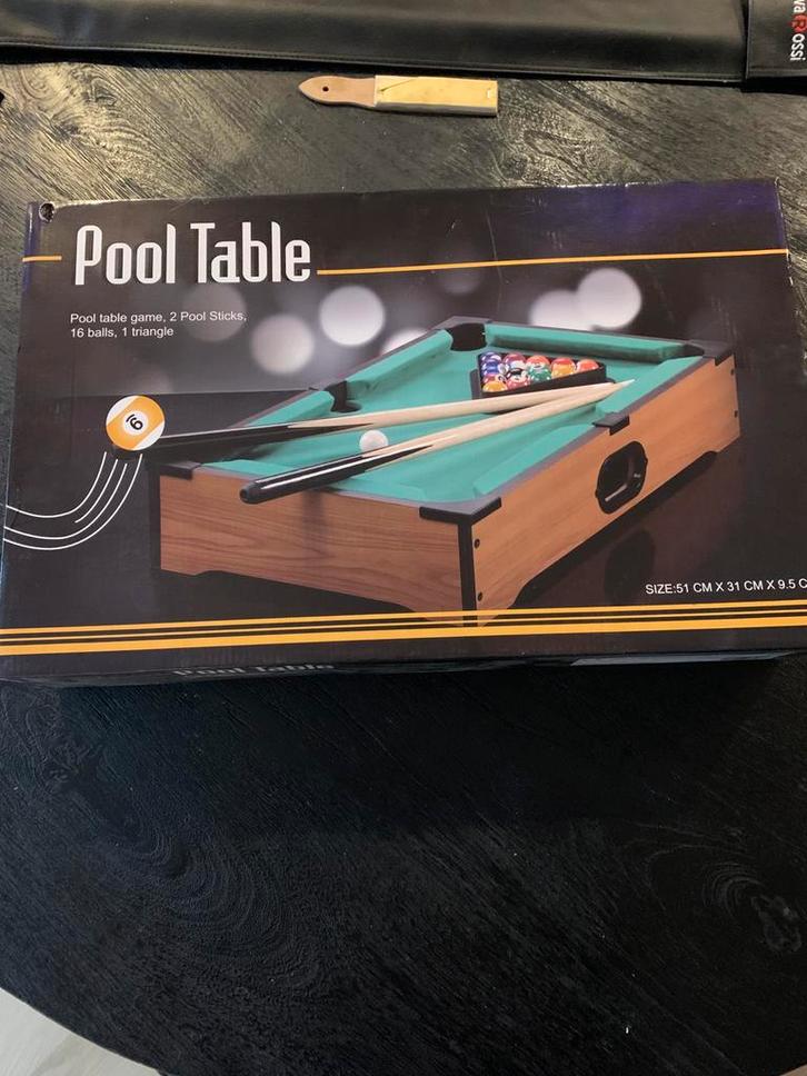 Mini Pooltafel - Tafelbiljart voor thuis! NIEUW ONGEBRUIKT, Sport en Fitness, Biljarten en Poolen, Nieuw, Pooltafel, Ophalen