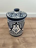 Blauw Wit Keramiek Voorraadpot - Keuken, Huis en Inrichting, Ophalen, Porselein of Keramiek, Schaal, Rond
