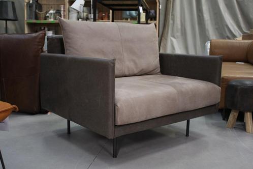 Luxe fauteuil loveseat Jazz Jess Design naturel modern SALE!, Huis en Inrichting, Fauteuils, Zo goed als nieuw, Leer, Metaal, 100 tot 125 cm