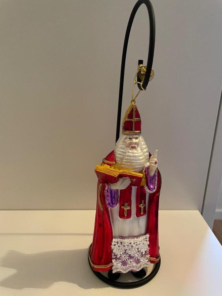 Nieuw glazen Sinterklaas beeld pop ornament kerstbal Sint, Diversen, Sinterklaas, Nieuw, Ophalen of Verzenden