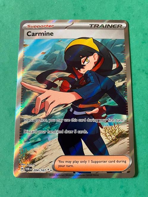 Carmine, Hobby en Vrije tijd, Verzamelkaartspellen | Pokémon, Nieuw, Losse kaart, Ophalen of Verzenden
