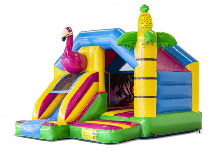 Te koop Springkussen Slide Combo Flamingo, Hobby en Vrije tijd, Feestartikelen | Verhuur, Nieuw, Overige, Ophalen
