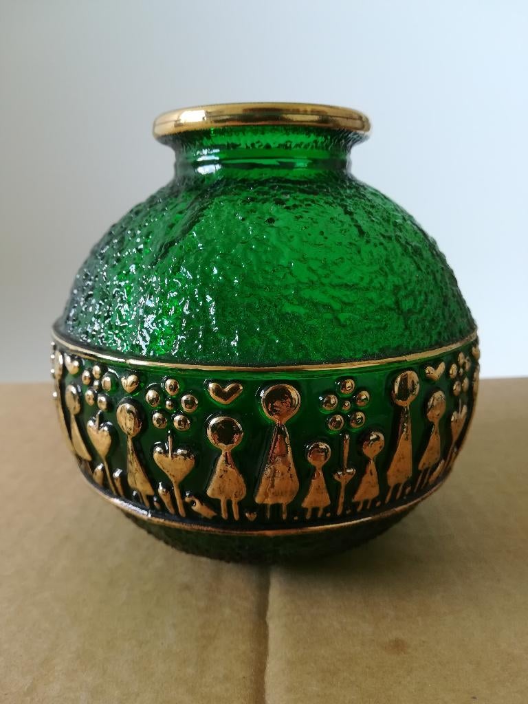 Art Deco Glazen Vaas Walther Glass Germany, Ophalen of Verzenden