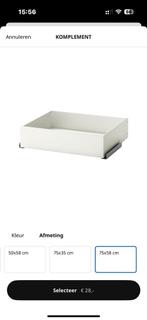 IKEA 2x Komplement lade 75x58 + rails, Huis en Inrichting, Kasten | Kledingkasten, Ophalen, 50 tot 100 cm, Zo goed als nieuw, Minder dan 100 cm