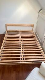 Bed NEIDEN met lattenbodem 140x200, Huis en Inrichting, Ophalen, Beige, Tweepersoons, 140 cm