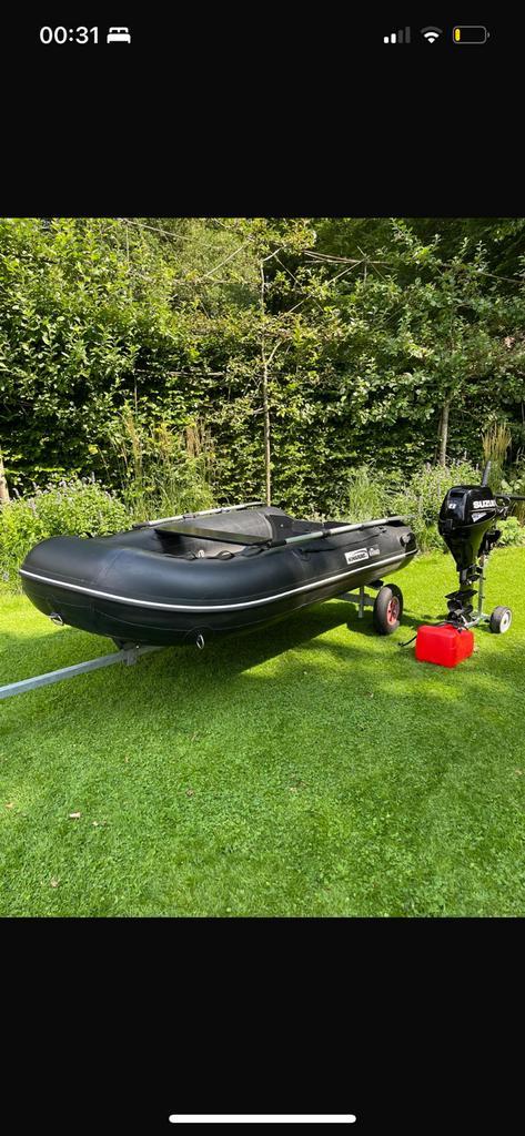 Nimarine 290 Black Rhino met 8pk 4-takt Suzuki bbm, Watersport en Boten, Buiten- en Binnenboordmotoren, Zo goed als nieuw, Benzine