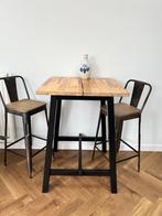 bartafel met barkrukken, Ophalen, Gebruikt, 90 cm of meer, Metaal