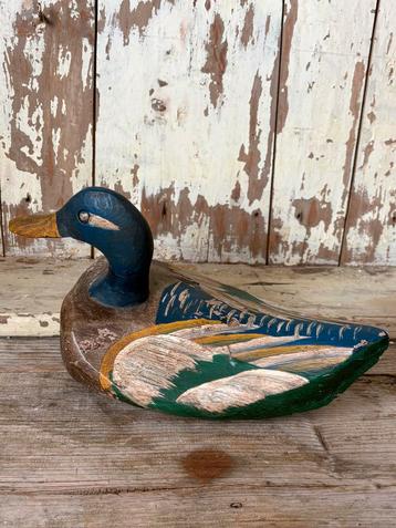 Oude houten lokeend , volkskunst beschikbaar voor biedingen