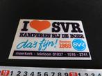 sticker I love SVR kamperen bij de boer meerkerk donateur 85, Verzamelen, Stickers, Ophalen, Zo goed als nieuw, Bedrijf of Vereniging