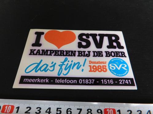 sticker I love SVR kamperen bij de boer meerkerk donateur 85, Verzamelen, Stickers, Zo goed als nieuw, Bedrijf of Vereniging, Ophalen