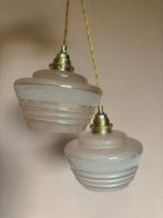 Vintage hanglamp roze glas, Ophalen of Verzenden