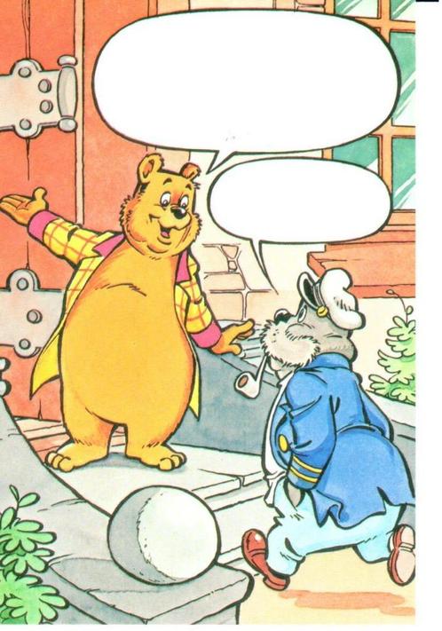 Kaart Bommel en Tom Poes - Bommel met Kapitein Wal Rus 1974., Verzamelen, Stripfiguren, Zo goed als nieuw, Overige typen, Olivier B, Bommel en Tom Poes