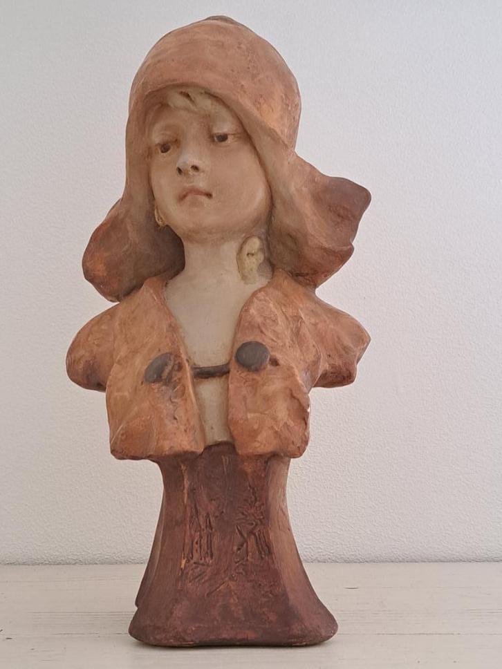 Bijzondere Antieke Buste van een Franse Dame, Antiek en Kunst, Curiosa en Brocante, Ophalen of Verzenden