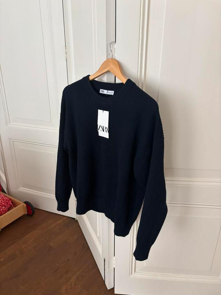 Zara navy blauwe knitted sweater,kabeltrui,gebreide trui,S/M, Kleding | Dames, Truien en Vesten, Nieuw, Maat 38/40 (M), Blauw