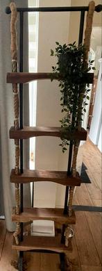 Industrieel Rek met Touwdetails, Huis en Inrichting, Woonaccessoires | Wandplanken en Boekenplanken, Ophalen, Gebruikt