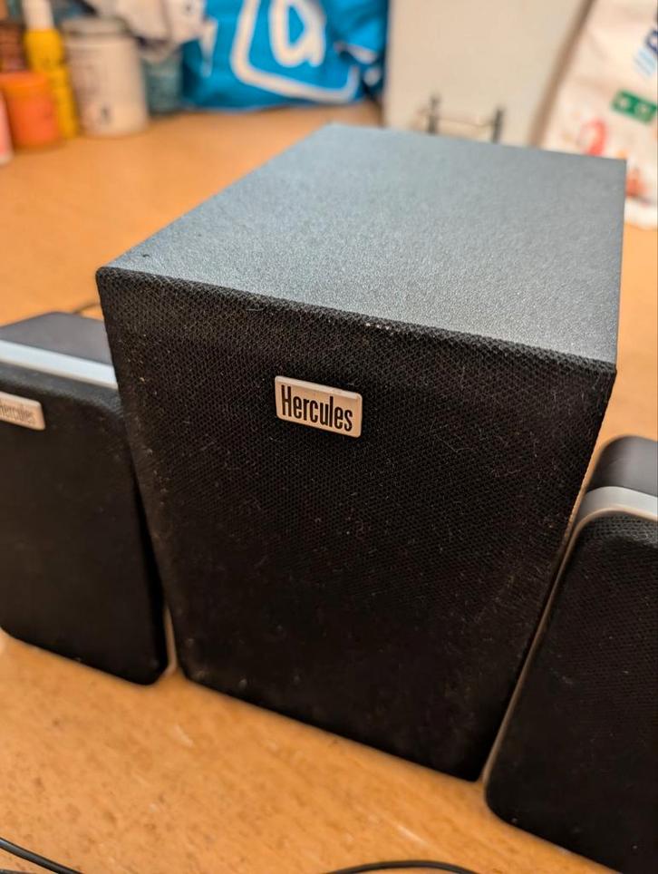 Hercules XPS 2.1 12 Speakerset met Bass Box, Audio, Tv en Foto, Luidsprekers, Gebruikt, Complete surroundset, Minder dan 60 watt