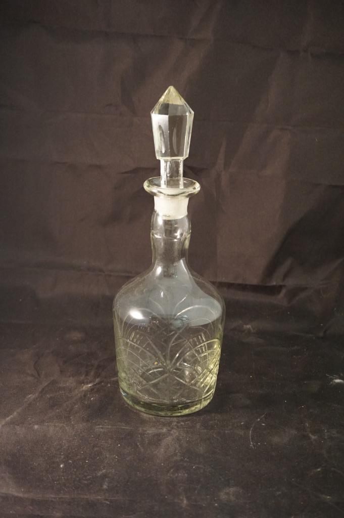 Antieke geslepen glazen karaf 28 cm, Antiek en Kunst, Antiek | Glas en Kristal, Ophalen of Verzenden