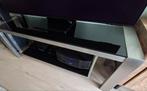 Mooie TV meubel Design  roestvrije staal met zwarte glas, Huis en Inrichting, 100 tot 150 cm, Design, Ophalen of Verzenden, Zo goed als nieuw