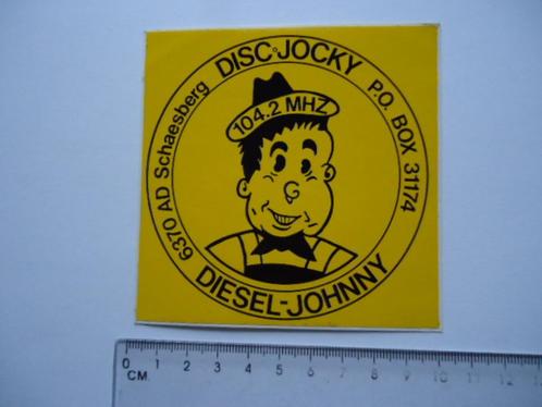 sticker oud Schaesberg piraat radio zender DIESEL JOHNNY, Verzamelen, Stickers, Zo goed als nieuw, Bedrijf of Vereniging, Verzenden