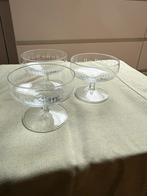 Set van 3 Vintage Glazen Coupes, Ophalen, Glas of Glazen, Overige stijlen, Glas
