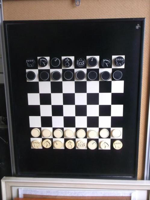 Schaak~decoratie~bord, Hobby en Vrije tijd, Gezelschapsspellen | Bordspellen, Ophalen of Verzenden