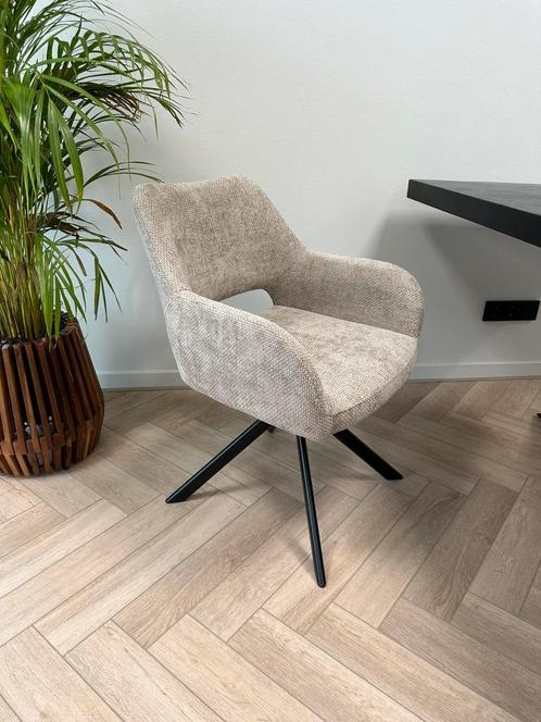 ‼️ Eetkamerstoelen draaibaar - eettafel stoelen - taupe, Huis en Inrichting, Stoelen, Nieuw, Vijf, Zes of meer stoelen, Stof, Grijs