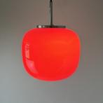 Vintage hanglamp 'appel' rood, glas, handgeblazen Hustadt, Minder dan 50 cm, Gebruikt, Midcentury modern, Ophalen