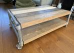 Robuuste salontafel van steigerhout en buis, Huis en Inrichting, Tafels | Salontafels, Ophalen, Gebruikt, 100 tot 150 cm, 50 tot 100 cm