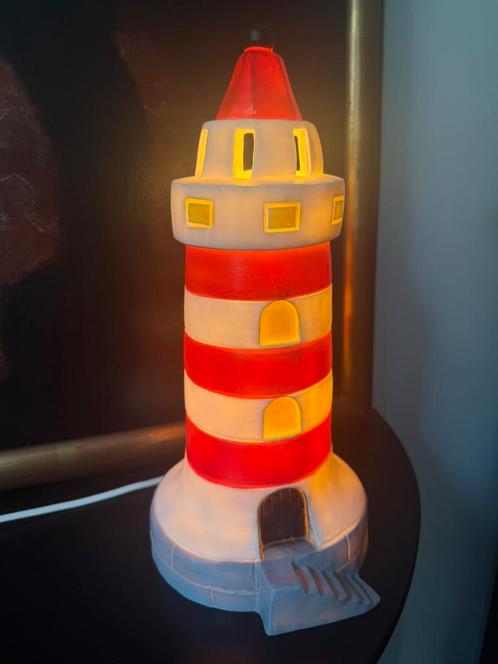 Vintage Heico Vuurtoren Lamp, Huis en Inrichting, Lampen | Tafellampen, Zo goed als nieuw, Minder dan 50 cm, Kunststof, Verzenden