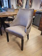 *VOORRAAD* 6 Landelijke Eetkamerstoelen Samantha Stof Taupe1, Nieuw, Vijf, Zes of meer stoelen, Landelijke eetkamerstoelen knoopjes stof genova taupe luxe