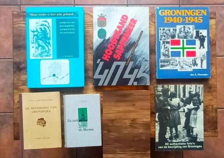 6 WO 2 Oorlogs boeken prov Groningen, Scheemda, H, Sappemeer, Verzamelen, Militaria | Tweede Wereldoorlog, Landmacht, Boek of Tijdschrift