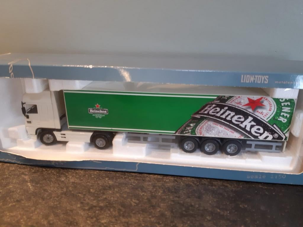 Lion toys Heineken 1:50, Hobby en Vrije tijd, Modelauto's | 1:50, Ophalen of Verzenden, Nieuw, Bus of Vrachtwagen, Lion Toys