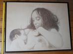 Aat Veldhoen – Moeder en kind – Rotaprint – Ingelijst, Ophalen of Verzenden