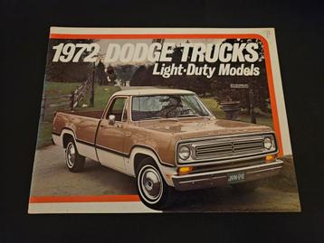 Brochure Dodge Light-Duty Models 1972 USA  beschikbaar voor biedingen