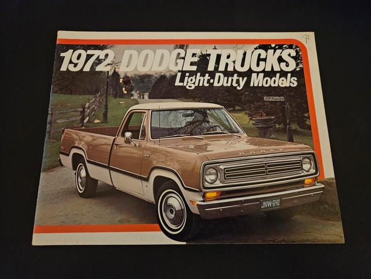 Brochure Dodge Light-Duty Models 1972 USA, Boeken, Auto's | Folders en Tijdschriften, Zo goed als nieuw, Overige merken, Ophalen of Verzenden