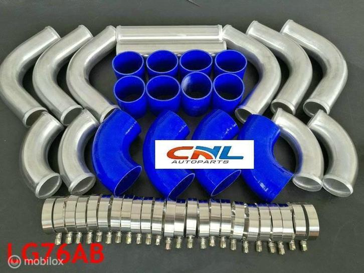 76mm Intercooler slang Piping pipe+BLUE hose+T-Clamp kits, Auto-onderdelen, Motor en Toebehoren, Nieuw, Ophalen of Verzenden