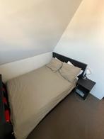 Malm - Bedframe hoog, met 2 bedlades, zwartbruin, Huis en Inrichting, Ophalen, Zwart, Tweepersoons, 140 cm