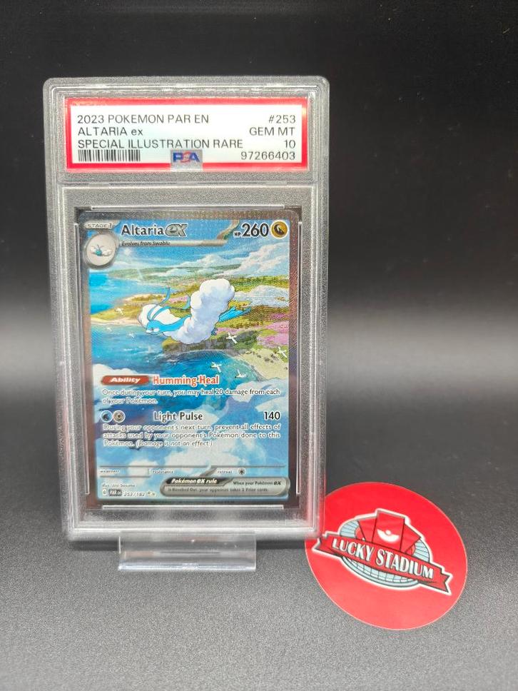 Pokemon Paradox Rift Altaria PSA 10, Hobby en Vrije tijd, Verzamelkaartspellen | Pokémon, Zo goed als nieuw, Losse kaart, Foil