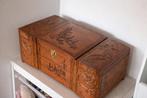 Vintage handgemaakte sieradenkist exotisch hout, oosters, Ophalen