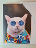 Diamond painting kaart kat met zonnebril, Ophalen of Verzenden, Zo goed als nieuw, Dieren