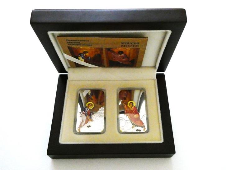Zilveren proofset Mozes 2 x ounce zilver baarLimeted Edition, Postzegels en Munten, Edelmetalen en Baren, Zilver, Ophalen of Verzenden