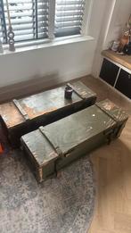 Twee gebruikte legerkisten, Ophalen, Gebruikt, Minder dan 50 cm