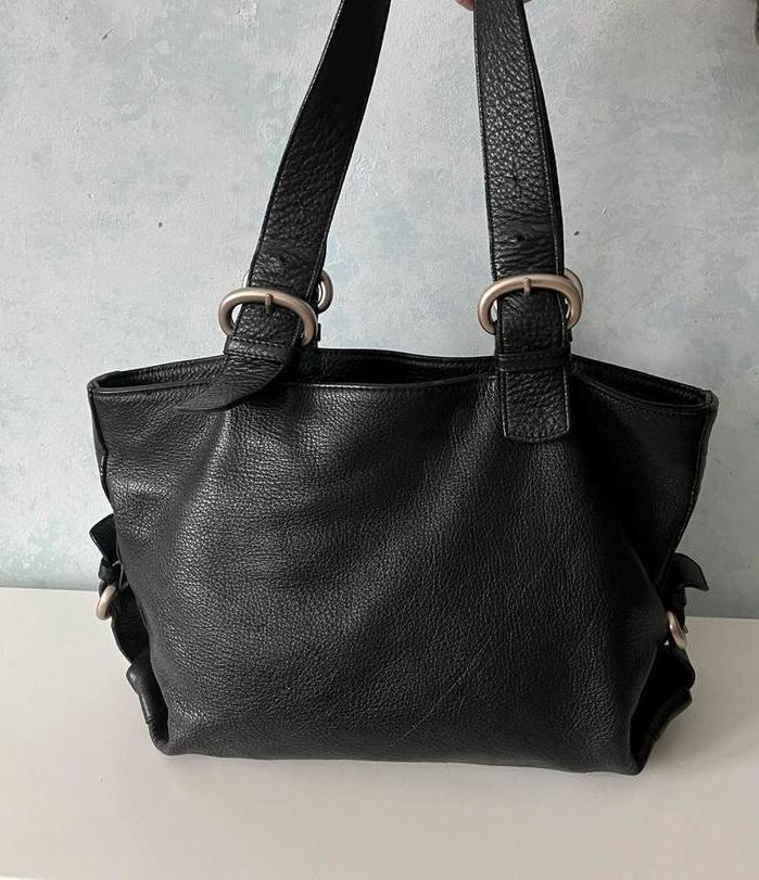 Lupo Echt Lederen Handtas Zwart - Zo Goed Als Nieuw, Sieraden, Tassen en Uiterlijk, Tassen | Damestassen, Zo goed als nieuw, Handtas