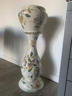 Zuid Holland Gouda plateel keramiek zuil met plantenpot., Antiek en Kunst, Antiek | Vazen, Ophalen