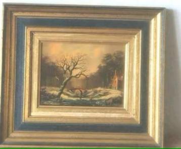 Winterlandschap op hout W. Kaps gesigneerd beschikbaar voor biedingen