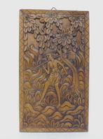 Mooi gestoken houten paneeltje uit Java., Ophalen of Verzenden